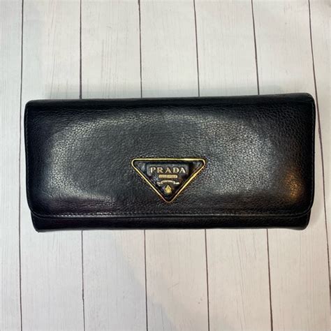 prada black long wallet|authentic Prada wallet.